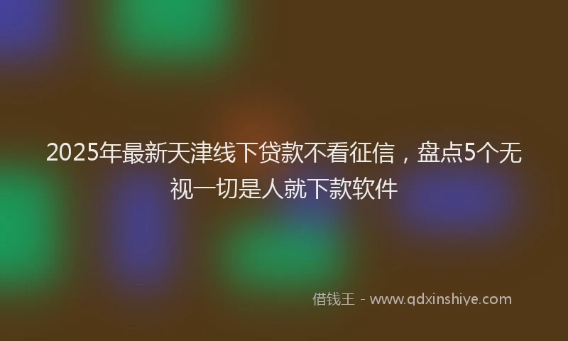 2025年最新天津线下贷款不看征信，盘点5个无视一切是人就下款软件