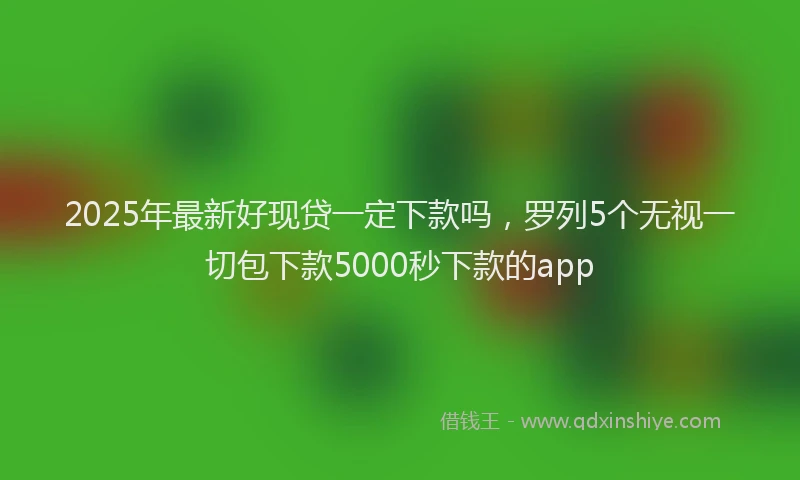 2025年最新好现贷一定下款吗，罗列5个无视一切包下款5000秒下款的app