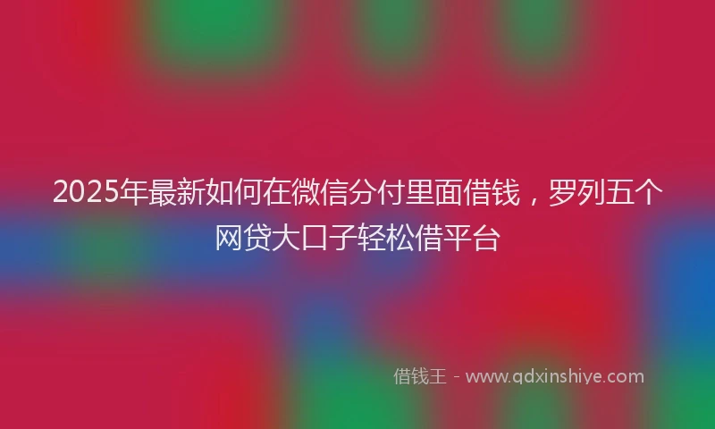 2025年最新如何在微信分付里面借钱，罗列五个网贷大口子轻松借平台