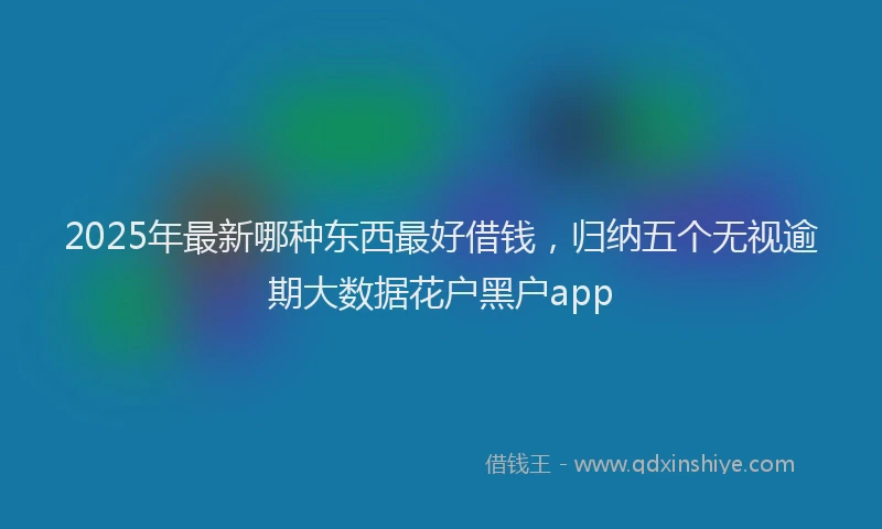 2025年最新哪种东西最好借钱，归纳五个无视逾期大数据花户黑户app