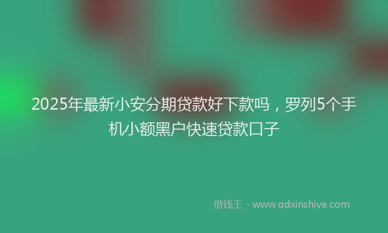 2025年最新小安分期贷款好下款吗，罗列5个手机小额黑户快速贷款口子