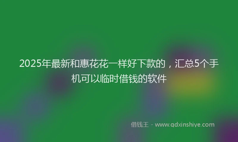 2025年最新和惠花花一样好下款的，汇总5个手机可以临时借钱的软件