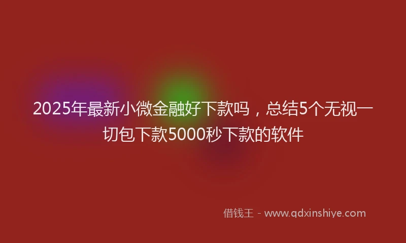 2025年最新小微金融好下款吗，总结5个无视一切包下款5000秒下款的软件