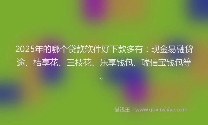 2025年的哪个贷款软件好下款多有：现金易融贷途、桔享花、三枝花、乐享钱包、瑞信宝钱包等。