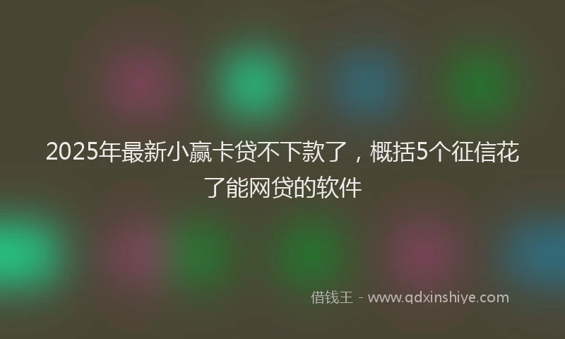 2025年最新小赢卡贷不下款了，概括5个征信花了能网贷的软件