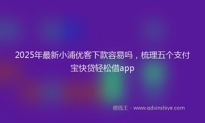 2025年最新小浦优客下款容易吗，梳理五个支付宝快贷轻松借app