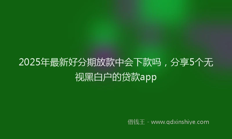 2025年最新好分期放款中会下款吗，分享5个无视黑白户的贷款app