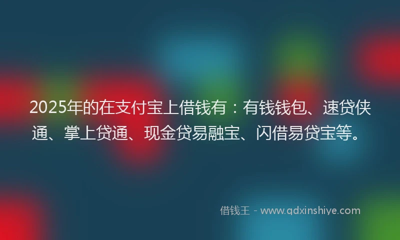 2025年的在支付宝上借钱有：有钱钱包、速贷侠通、掌上贷通、现金贷易融宝、闪借易贷宝等。