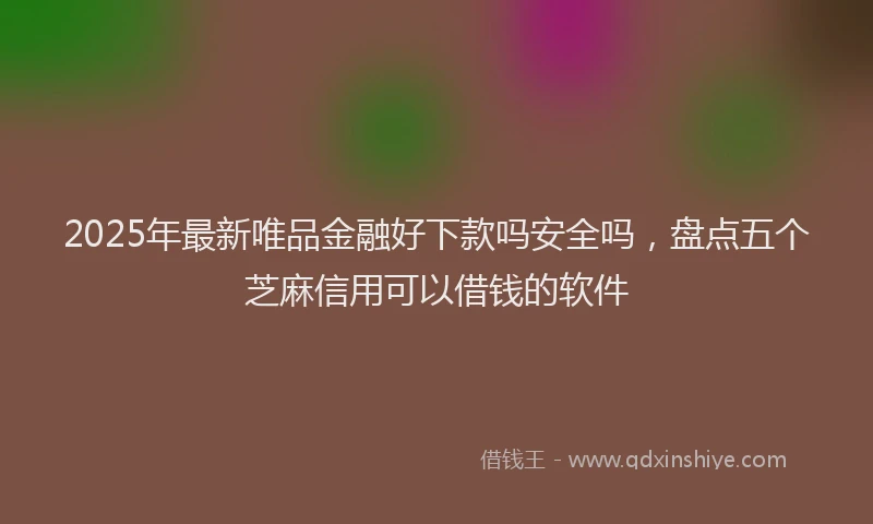 2025年最新唯品金融好下款吗安全吗，盘点五个芝麻信用可以借钱的软件