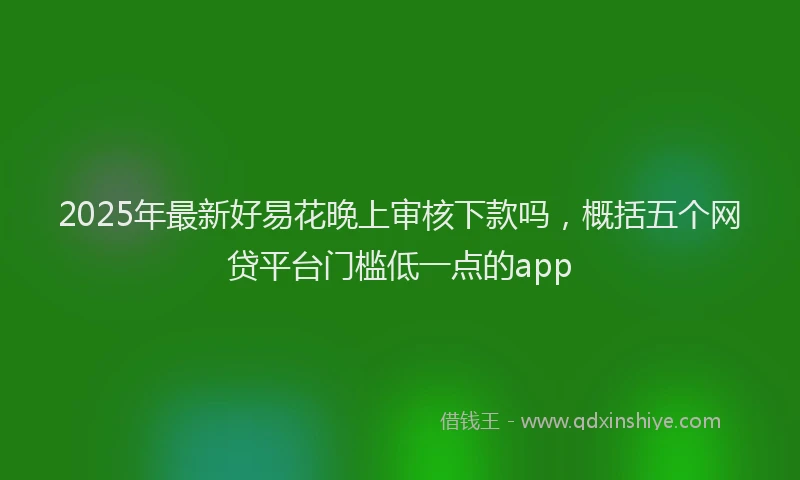 2025年最新好易花晚上审核下款吗，概括五个网贷平台门槛低一点的app
