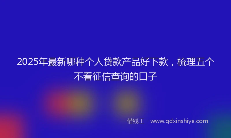 2025年最新哪种个人贷款产品好下款，梳理五个不看征信查询的口子