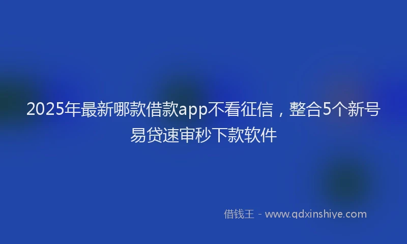 2025年最新哪款借款app不看征信，整合5个新号易贷速审秒下款软件