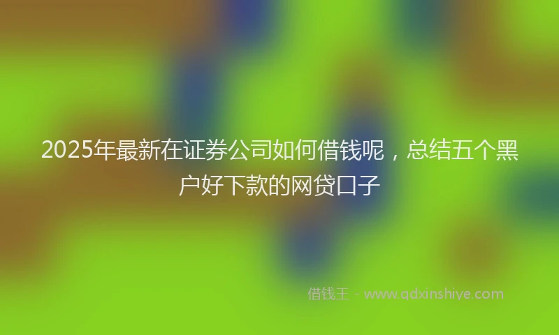 2025年最新在证券公司如何借钱呢，总结五个黑户好下款的网贷口子