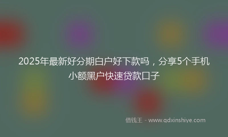 2025年最新好分期白户好下款吗，分享5个手机小额黑户快速贷款口子
