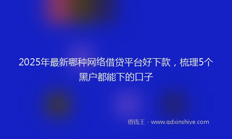 2025年最新哪种网络借贷平台好下款，梳理5个黑户都能下的口子