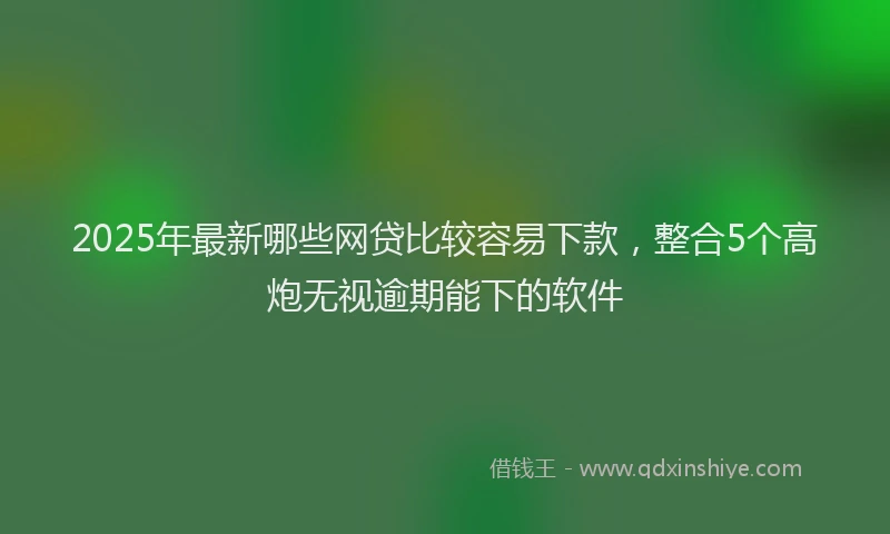 2025年最新哪些网贷比较容易下款，整合5个高炮无视逾期能下的软件