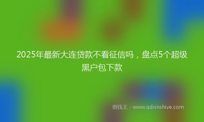 2025年最新大连贷款不看征信吗，盘点5个超级黑户包下款