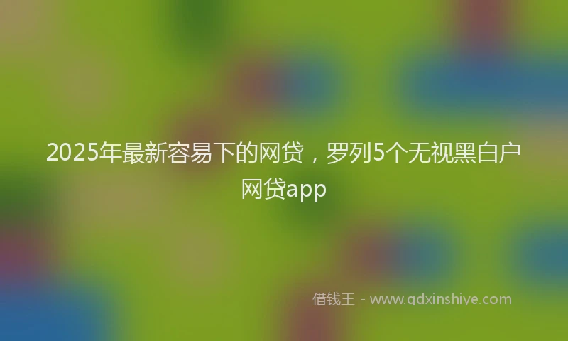 2025年最新容易下的网贷，罗列5个无视黑白户网贷app