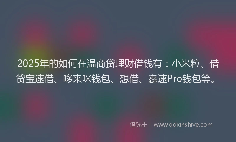 2025年的如何在温商贷理财借钱有：小米粒、借贷宝速借、哆来咪钱包、想借、鑫速Pro钱包等。