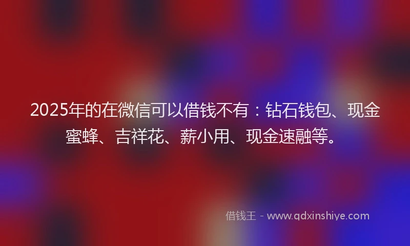 2025年的在微信可以借钱不有：钻石钱包、现金蜜蜂、吉祥花、薪小用、现金速融等。