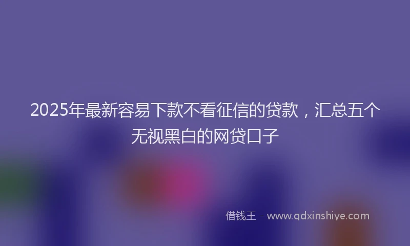 2025年最新容易下款不看征信的贷款，汇总五个无视黑白的网贷口子