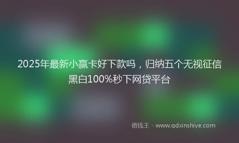 2025年最新小赢卡好下款吗，归纳五个无视征信黑白100%秒下网贷平台
