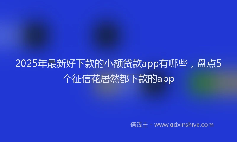 2025年最新好下款的小额贷款app有哪些，盘点5个征信花居然都下款的app