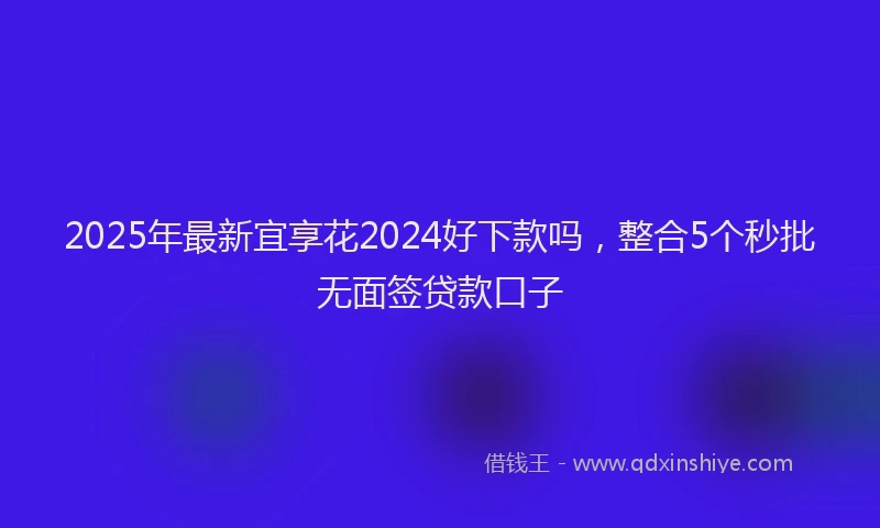2025年最新宜享花2024好下款吗，整合5个秒批无面签贷款口子