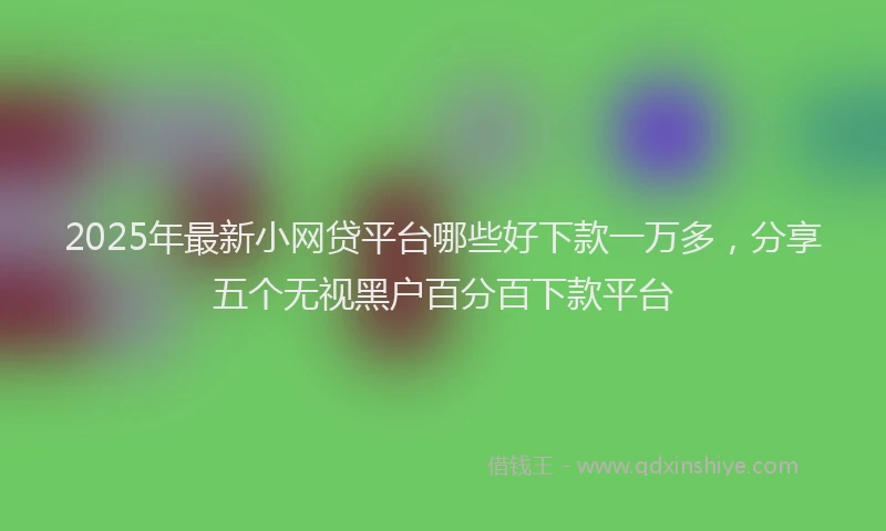 2025年最新小网贷平台哪些好下款一万多，分享五个无视黑户百分百下款平台