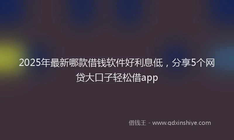 2025年最新哪款借钱软件好利息低，分享5个网贷大口子轻松借app
