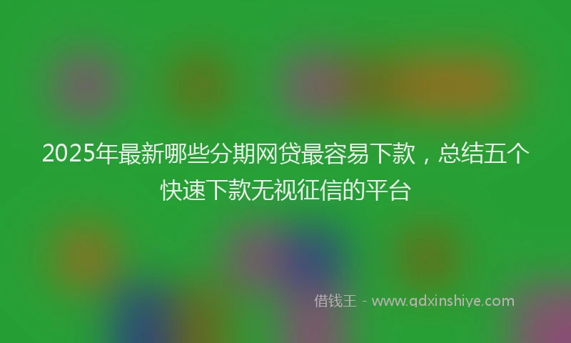 2025年最新哪些分期网贷最容易下款，总结五个快速下款无视征信的平台