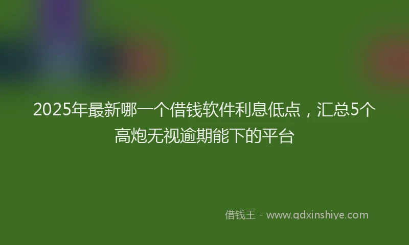 2025年最新哪一个借钱软件利息低点，汇总5个高炮无视逾期能下的平台