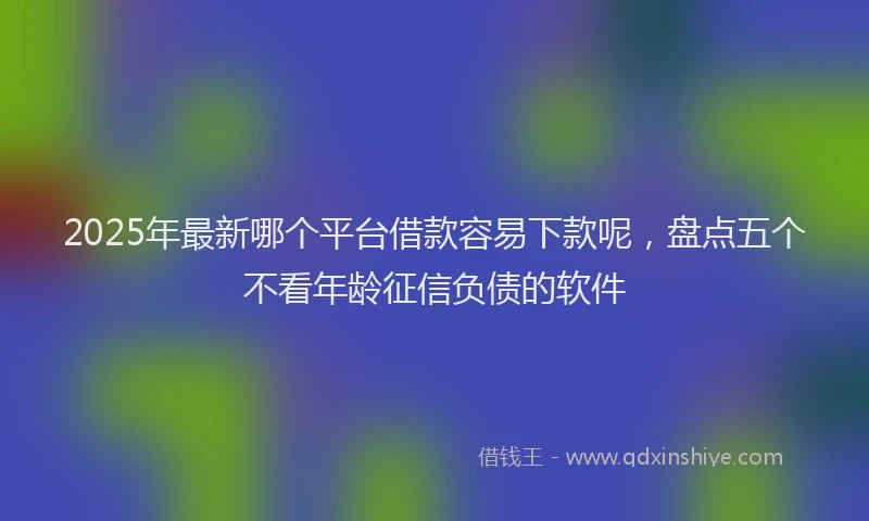 2025年最新哪个平台借款容易下款呢，盘点五个不看年龄征信负债的软件