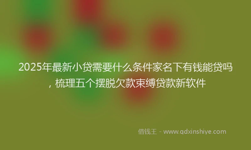 2025年最新小贷需要什么条件家名下有钱能贷吗，梳理五个摆脱欠款束缚贷款新软件