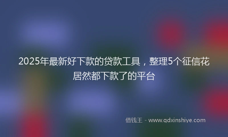2025年最新好下款的贷款工具，整理5个征信花居然都下款了的平台