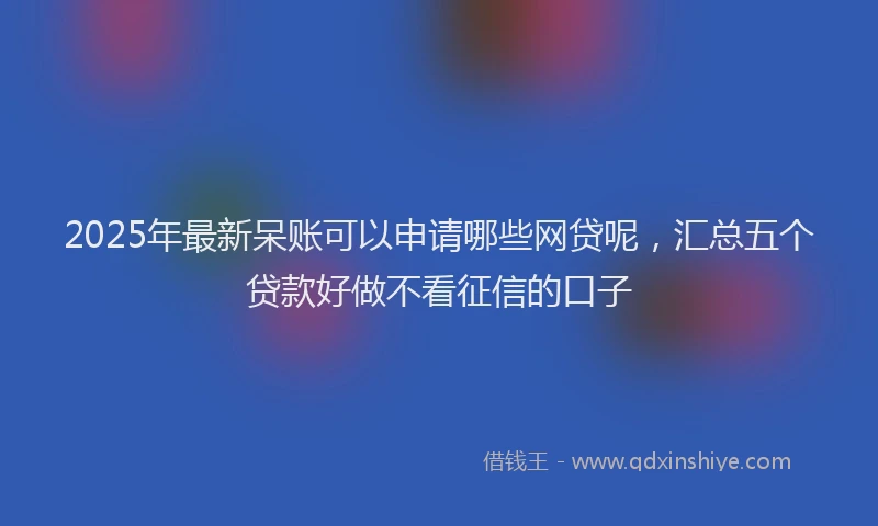 2025年最新呆账可以申请哪些网贷呢，汇总五个贷款好做不看征信的口子