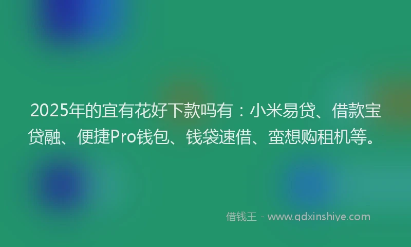 2025年的宜有花好下款吗有：小米易贷、借款宝贷融、便捷Pro钱包、钱袋速借、蛮想购租机等。