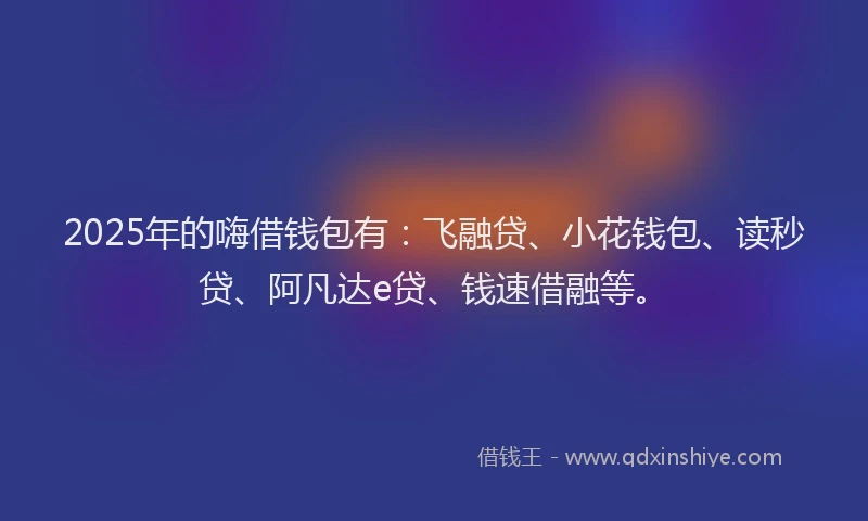 2025年的嗨借钱包有：飞融贷、小花钱包、读秒贷、阿凡达e贷、钱速借融等。