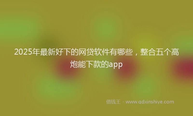 2025年最新好下的网贷软件有哪些，整合五个高炮能下款的app