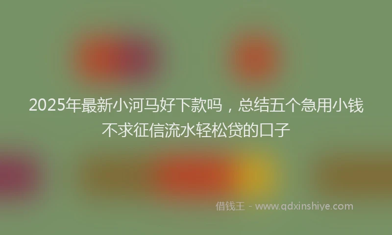 2025年最新小河马好下款吗，总结五个急用小钱不求征信流水轻松贷的口子