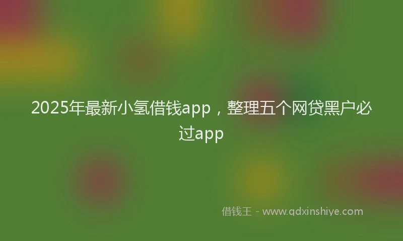 2025年最新小氢借钱app，整理五个网贷黑户必过app