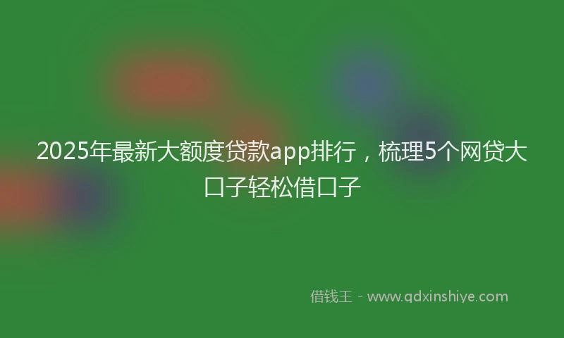 2025年最新大额度贷款app排行，梳理5个网贷大口子轻松借口子