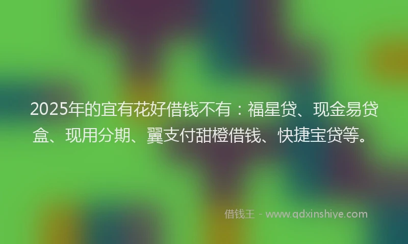 2025年的宜有花好借钱不有：福星贷、现金易贷盒、现用分期、翼支付甜橙借钱、快捷宝贷等。