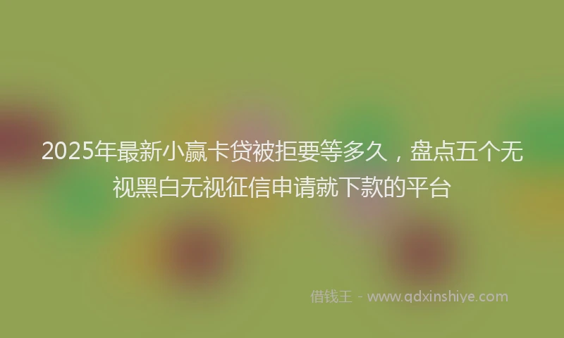 2025年最新小赢卡贷被拒要等多久，盘点五个无视黑白无视征信申请就下款的平台