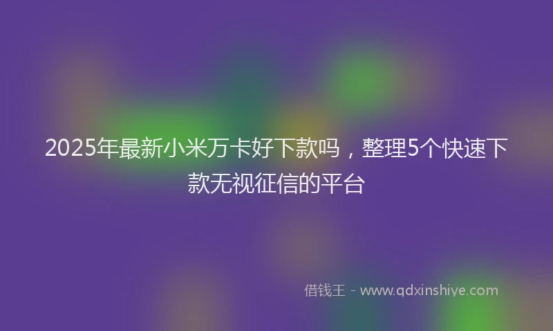 2025年最新小米万卡好下款吗，整理5个快速下款无视征信的平台