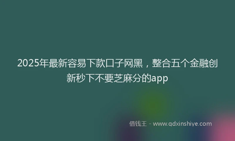 2025年最新容易下款口子网黑，整合五个金融创新秒下不要芝麻分的app