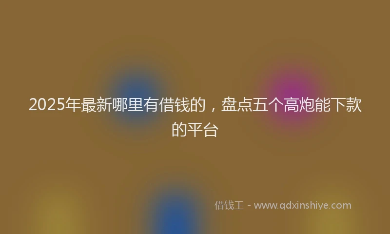 2025年最新哪里有借钱的，盘点五个高炮能下款的平台
