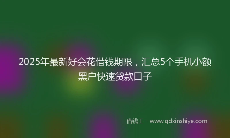 2025年最新好会花借钱期限，汇总5个手机小额黑户快速贷款口子
