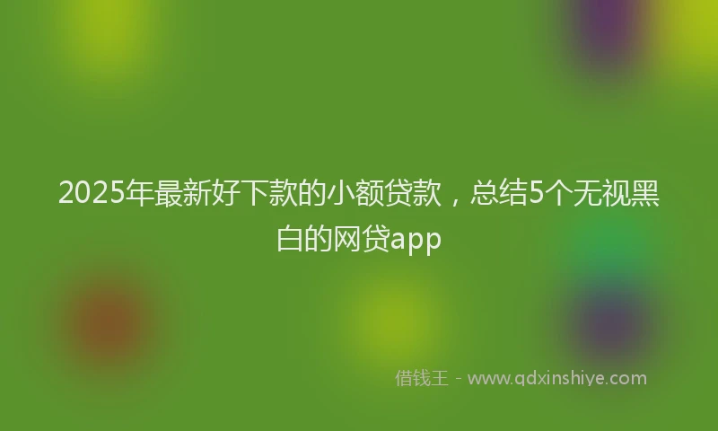 2025年最新好下款的小额贷款，总结5个无视黑白的网贷app