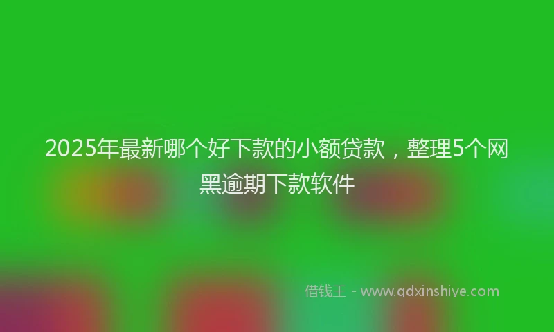 2025年最新哪个好下款的小额贷款，整理5个网黑逾期下款软件